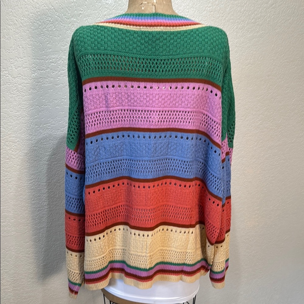 Sage + Fig Women's Medium Colorful Striped Open Front Cardigan Sweater NWT‎ - Picture 6 of 10